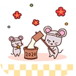 cute newyear's rat theme android application logo